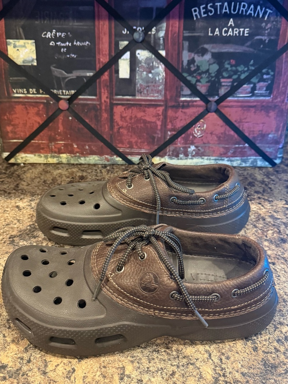 Crocs Islander Men's Casual Brown Slip-On Lace Deck Shoes. Size 11. - Picture 2 of 5